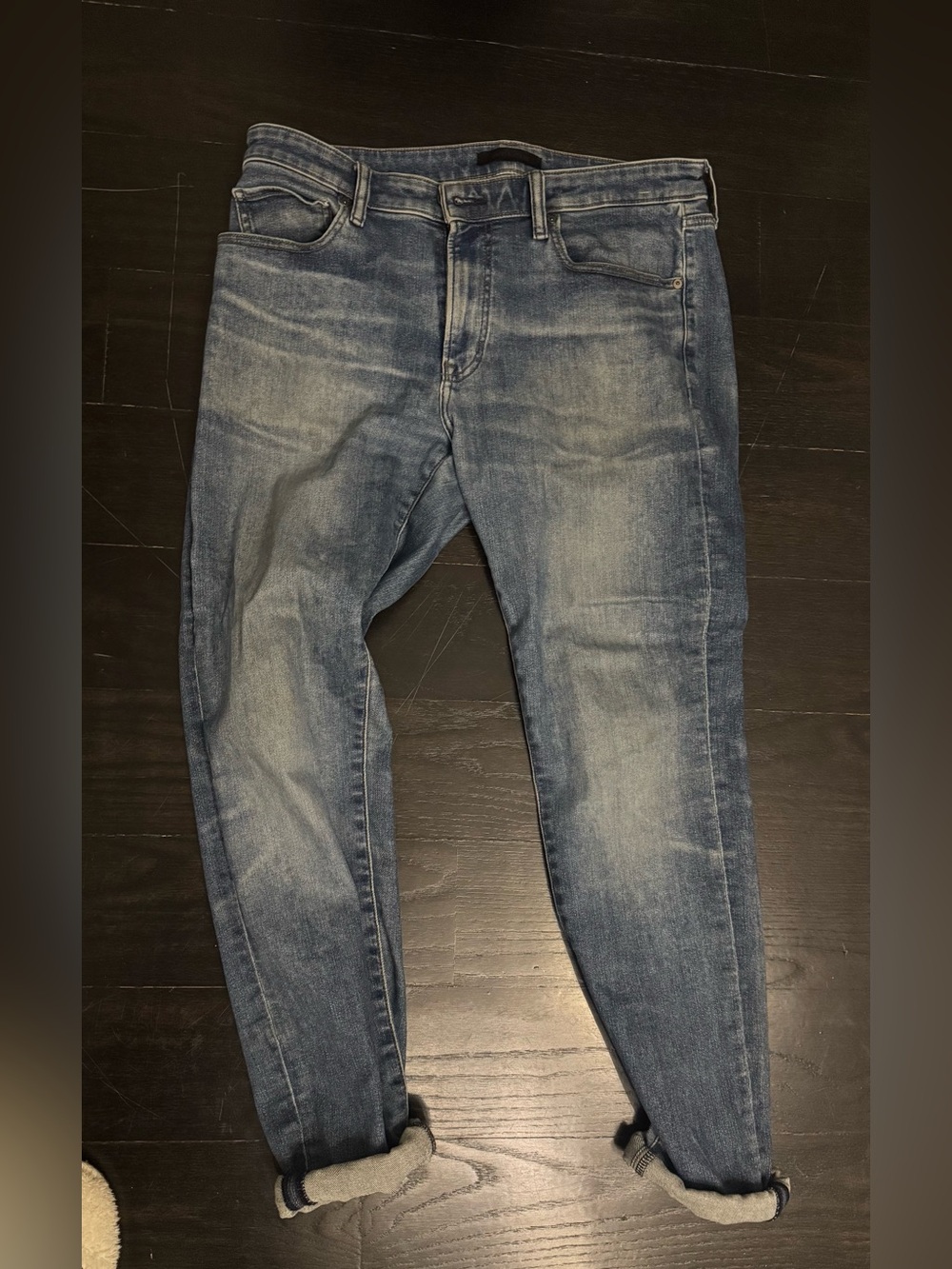 Men's Uniqlo Ultra Stretch Skinny-Fit Tapered (low rise) Jeans, 34 x 34